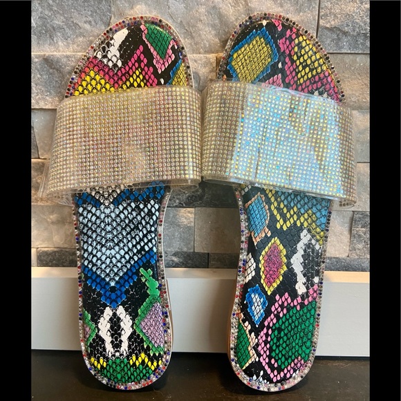 Studded Multi-Colored Sandals - Picture 1 of 3